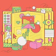 Tech Dystopias in Fiction-Harvard Business Review. Een project van Digitale illustratie y Redactionele illustratie van Ana Pérez López - 20.09.2021