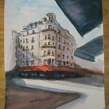 Mon projet du cours : Dessin architectural à l’aquarelle et à l’encre . Schițe, Desen, Pictură în acuarelă, Ilustrație arhitecturală, Caiet de schițe & Ilustrație cu cerneală de jf_gruau - 09.20.2021