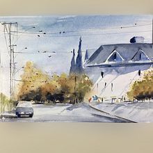 Mi Proyecto del curso: Creación de paisajes contemporáneos en acuarela. Un progetto di Belle arti e Pittura ad acquerello di isabel.riba - 20.09.2021