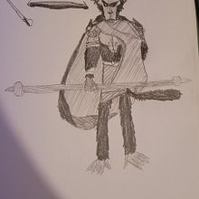 The Monkey King, Wukong. Traditional illustration project by Tylor Adams - 09.21.2021