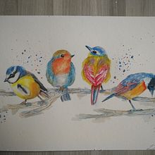 My project in Artistic Watercolor Techniques for Illustrating Birds course. Traditional illustration, Watercolor Painting, Realistic Drawing, and Naturalistic Illustration project by lena_tsch - 09.21.2021