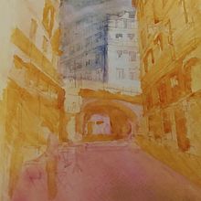 Final Project in Architectural Illustration with Watercolor course. Traditional illustration, Sketching, Drawing, Watercolor Painting, Architectural Illustration, and Sketchbook project by Cesar Chirinos-Garcia - 09.21.2021