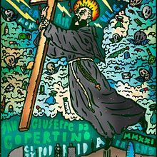 San Giuseppe da Copertino . Traditional illustration, and Digital Illustration project by woodcutter Manero - 09.21.2021