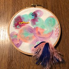 My project in Embroidery and Watercolor Basic Techniques course. Painting, Watercolor Painting, and Embroider project by Lieke Knoops - 09.21.2021