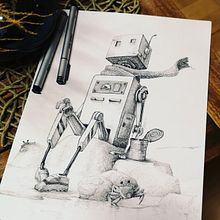 The last mind on Earth. Traditional illustration, Pencil Drawing, Drawing, Realistic Drawing, Artistic Drawing & Ink Illustration project by Julia Hoyle - 09.22.2021