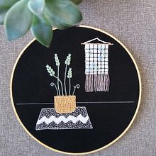 Tapestry in Negative. Embroider, and Botanical Illustration project by Yahir Burgos-Solís (Antronauta) - 09.23.2021