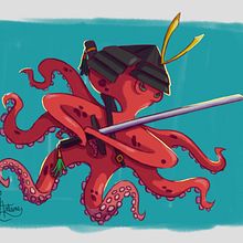 Samurai Octopus Ein Projekt aus dem Bereich Design von Figuren von Mariana Antunes - 20.01.2021
