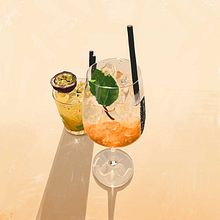 Aperol Spritz & Mojito. Un proyecto de Ilustración tradicional, Ilustración digital, Pintura digital e Ilustración naturalista				 de Félix Díaz de Escauriaza - 21.09.2021