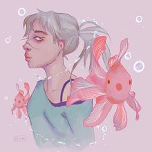 Mi Proyecto del curso: Retratos digitales de fantasía con Photoshop. Projekt z dziedziny Trad, c, jna ilustracja,  R, sunek, Ilustracja c, frowa, Portret, R, sunek c, frow, Malarstwo c i frowe użytkownika Lizbeth Grimaldo - 24.09.2021