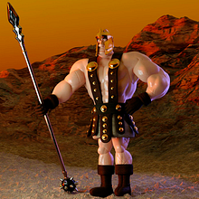 Sunset Warrior - Diseño personaje Blender 3D. Un progetto di 3D, Animazione 3D, Progettazione 3D e Modellazione 3D di Alejandro Cardozo Rubio - 25.09.2021