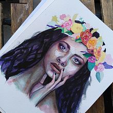 My project in Artistic Portrait with Watercolors course. Fine Arts, Painting, Watercolor Painting, and Portrait Drawing project by Eva Boyer - 09.25.2021