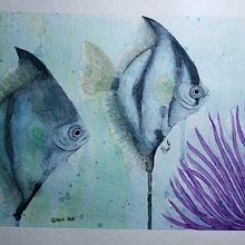 Meu projeto do curso: Ilustração de universos marinhos em aquarelas. Traditional illustration, Painting, Watercolor Painting, and Naturalistic Illustration project by Priscila Freitas - 09.25.2021