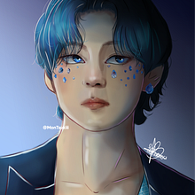 Taehyung!. Traditional illustration, Drawing, Digital Illustration, Portrait Drawing, Digital Drawing, and Digital Painting project by Luana Barboza - 09.25.2021