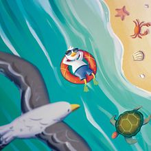 Saltu Beach | Ella the Gorilla | Children's Book Illustration. Un progetto di Illustrazione infantile, Illustrazione tradizionale, Illustrazione digitale, Disegno digitale, Pittura digitale e Illustrazione editoriale di "Muhammad at-Tayieb" al-Hyari - 26.09.2021