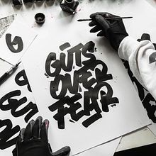 "Guts Over Fear". Calligraph, and Lettering project by Snooze One - 09.27.2021