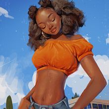 Blue sky | Photo study . Traditional illustration, and Portrait Drawing project by Eunice Adeyi - 09.27.2021
