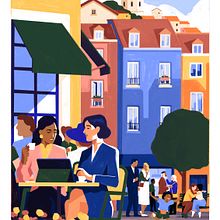 LISBONNE. Traditional illustration project by Kim ROSELIER - 09.27.2021