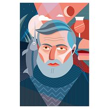 Identidad e ilustración Bar Hemingway. Projekt z dziedziny Design, Trad, c, jna ilustracja,  Manager art, st, czn i Projektowanie graficzne użytkownika Alvaro Arteaga - 27.09.2021