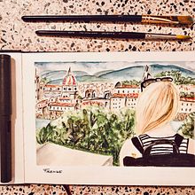 Mein Kursprojekt: Aquarellreiseheft. Traditional illustration, Watercolor Painting, Architectural Illustration, and Sketchbook project by christiane_prost - 09.27.2021