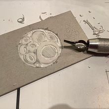 Barnacles- first stamp carved . Traditional illustration, Pattern Design, Printing, and Sketchbook project by Fiona Wilson - 09.28.2021