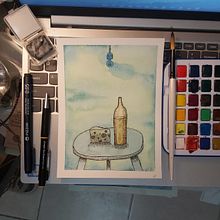 Queso y vino. Un progetto di Illustrazione tradizionale, Design e Belle arti di Cristian - 28.09.2021