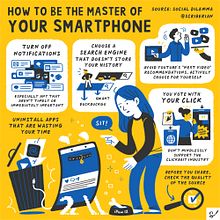 How to be the master of your smartphone - Sketchnote Ein Projekt aus dem Bereich Traditionelle Illustration, Informationsdesign und Infografik von Scriberia - 29.09.2021