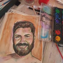 My project in Artistic Portrait with Watercolors course. Painting, Watercolor Painting, and Portrait Drawing project by Thaleia Tzanetaki - 09.30.2021