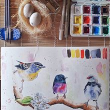 My project in Artistic Watercolor Techniques for Illustrating Birds course. Een project van Traditionele illustratie, Aquarelschilderen, Realistische tekening y Naturalistische illustratie van BENNI ASMA - 29.09.2021