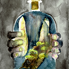 Panellus stipticus - "bitter oyster". Traditional illustration, Painting, Watercolor Painting, Botanical Illustration, and Naturalistic Illustration project by Rune Davino-Collins - 09.30.2021