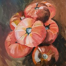 Tomates. Ilustração tradicional, Artes plásticas, Pintura a óleo, e Desenho realista projeto de Begoña Blázquez Parro - 30.10.2021