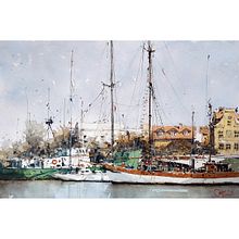 Paesaggio marino: Barche ormeggiate. Fine Arts, L, scape Architecture, Painting, Street Art, Creativit, Drawing, Watercolor Painting, Artistic Drawing, and Gouache Painting project by Roberto Zangarelli - 10.01.2021