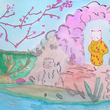 Mi Proyecto del curso: Ilustración en acuarela con influencia japonesa. Ilustração tradicional, Desenho, e Pintura em aquarela projeto de Nadia Selene Mendoza León - 01.10.2021