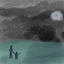 watching the moon. Un progetto di Illustrazione tradizionale di Mei CG - 02.10.2021