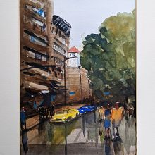 My project in Urban Landscapes in Watercolor course Ein Projekt aus dem Bereich Bildende Künste, Aquarellmalerei und Architektonische Illustration von Michael Deselaers - 04.10.2021