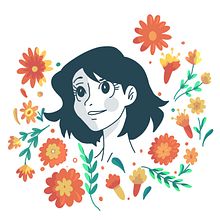 Mi Proyecto del curso: Retrato ilustrado con elementos botánicos Ein Projekt aus dem Bereich Traditionelle Illustration, Digitale Illustration, Botanische Illustration und Digitale Zeichnung von Roxana Portales - 02.10.2021
