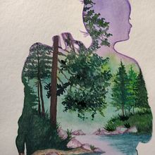Mi Proyecto del curso: Acuarela con doble exposición: pintura de naturaleza. Een project van Traditionele illustratie, Aquarelschilderen, Realistische tekening y Naturalistische illustratie van Virginia Daga - 04.10.2021