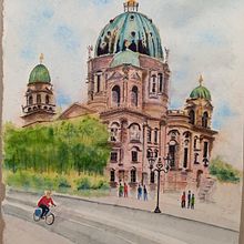 My project in Architectural Sketching with Watercolor and Ink course. Sketching, Drawing, Watercolor Painting, Architectural Illustration, Sketchbook & Ink Illustration project by egd - 10.05.2021