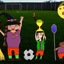 3 Brujas futbolistas . Ilustrasi tradisional, Desain Karakter, Ilustrasi Digital, Ilustrasi Anak-Anak, Dan Narasi proyek oleh Daniel Moreno - 10.05.2021