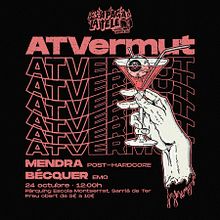 GIG POSTER - ATVermut · Mendra Band / Bécquer Band. Un proyecto de Diseño, Ilustración tradicional, Dirección de arte, Cómic e Ilustración digital de Gerard Serrano Salvi - 06.10.2021