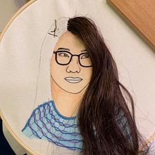 My project in Embroidered Portraits in Watercolor course. Painting, Watercolor Painting, and Embroider project by gwynn89 - 10.07.2021