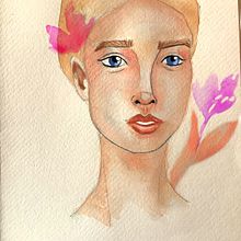 My project in Illustrated Portrait in Watercolor course. Traditional illustration, Fine Arts, Painting, Drawing, Watercolor Painting, Portrait Drawing, and Artistic Drawing project by Кристина Касабова - 10.07.2021