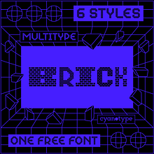 MultiType Brick (ONE FREE FONT). Un proyecto de Diseño tipográfico y Tipografía de Damián Guerrero Cortés - 08.10.2021