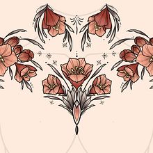 My project in Botanical Tattoo Design with Procreate course. Projekt z dziedziny Trad, c, jna ilustracja, Ilustracja c, frowa, Projektowanie tatuaż, R i sunek botaniczn użytkownika tytattoos - 04.10.2021
