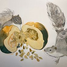 My project in Illustrating Nature: A Creative Exploration course. Traditional illustration, Painting, Drawing, Watercolor Painting, Ink Illustration, and Naturalistic Illustration project by Susan Bidinosti - 10.08.2021