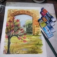 Meu projeto do curso: Paisagens naturais em aquarela. Fine Arts, Painting, and Watercolor Painting project by Vera lucia Correia - 10.09.2021