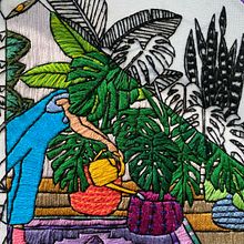 Watering plants. Patrón #skbdiy. Embroider project by Coricrafts - 10.06.2021