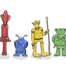 Illustrated Characters Factory : meeting of the four tribes. Traditional illustration, Character Design, Digital Illustration, Children's Illustration, and Narrative project by sophieginger - 10.01.2021