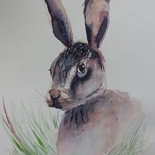 Un conejo galactico. . Ilustrasi tradisional, Seni Rupa, Lukisan Cat Air & Ilustrasi Naturalistik proyek oleh Lya Bencosme - 10.10.2021