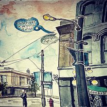 It’s raining 🌧 but fun🥕🍲🍵🎧🚘. Projekt z dziedziny Trad, c, jna ilustracja, Sketching,  R, sunek, Malowanie akwarelą,  R, sunek architektoniczn i Sketchbook użytkownika urbanistvancouver - 11.10.2021