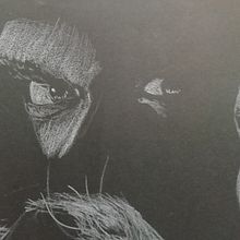 TEG. Trabajo de paper Negro. Un projet de Dessin de portrait, Dessin réaliste, Dessin artistique, Dessin, Dessin au cra , et on de W4D - 11.10.2021
